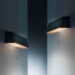 Pair of blue lacquered wall lights by Jacques Biny