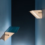 Pair of blue lacquered wall lights by Jacques Biny