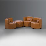 3 armchairs and a stool by Marc Held