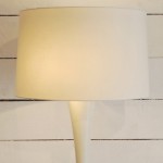 White lacquered wood floor lamp by Joseph Andre Motte