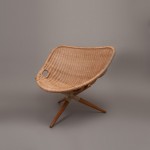 Rare tripod rattan chair 