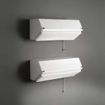 Pair of white lacquered wall lights with shutters by Jacques Biny