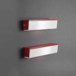Pair of small red lacquered wall light by Jacques Biny