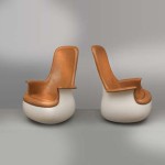 Rare pair of Culbuto seats with high backs by Marc Held 