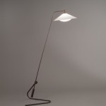 Counterweight floorlamp with perspex lampshade by Robert Mathieu