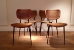Série de 4 chaises en rotin de Janine Abraham, Ed. Rougier