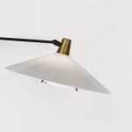 Large double arm wall light with perspex lampshade by Robert Mathieu